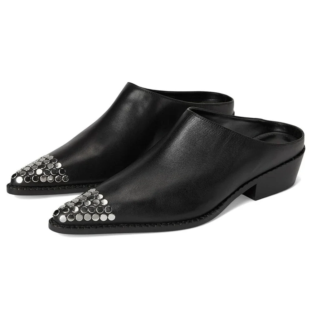 Michael Kors Nash Mule Women's US 8 M Black Leather Pointed Toe Slip On ZOGG3580